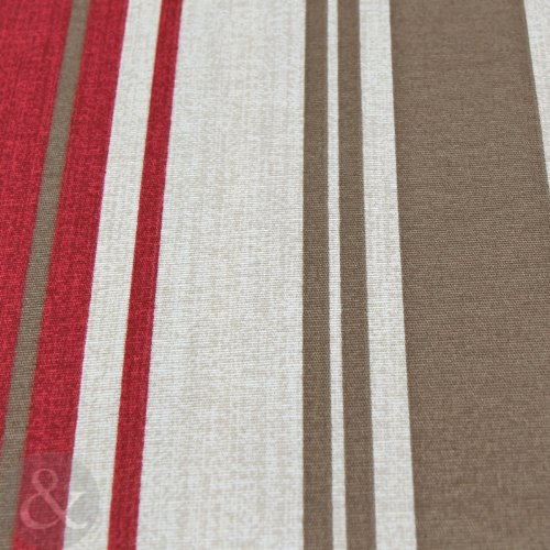 Just Contempo Vertical Stripe Eyelet Lined Curtains, Raspberry Red, 90x90 inches