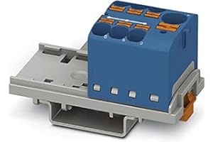 PHOENIX CONTACT Bloque de distribución PTFIX 10/6X4-NS35 BU, 800 V, 63 A, número de conexiones 7, sección transversal 0,2 mm²-6 mm², AWG 24-10, ancho 28,6 mm, azul, 1 unidad