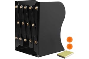 DIFIT Buchstütze, Verstellbar Buchstützen, Metall Bücherstützen, Erweiterbare Bücherhalter Book End, Bücherstütze für Regal, Schwarz Buchstützen Metall für Schreibtisch(1Stück)