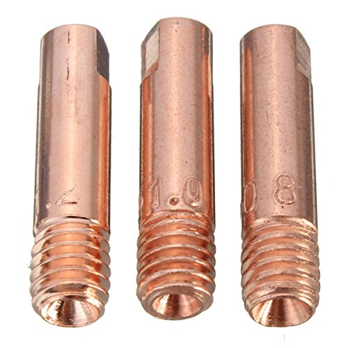 KUNSE 10 Pcs Mb-15Ak M6 Mig/Mag Torche De Soudage Embout De Contact Buse De Gaz 0.8/1.0/1.2mm-0.8mm