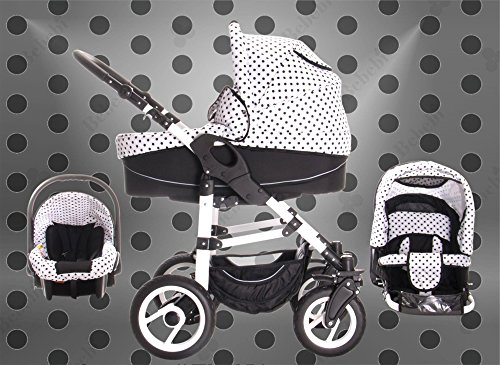 Bebebi | Model Paris | 3 in 1 Pram & Pushchair Set | Foam wheels | Color: Tour Eiffel