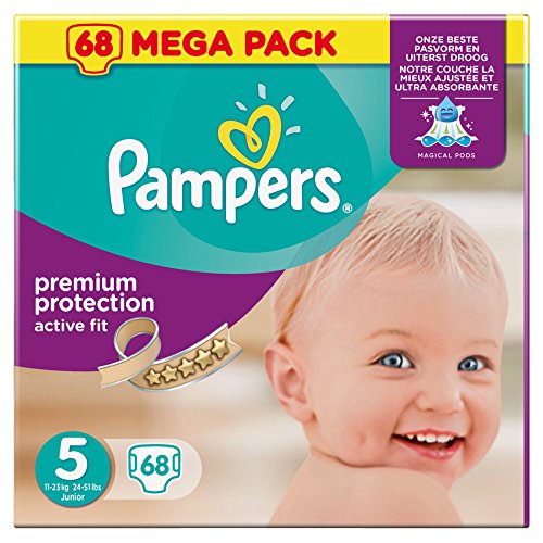 Pampers Premium Protection Active Fit - Size 5, 68 Nappies