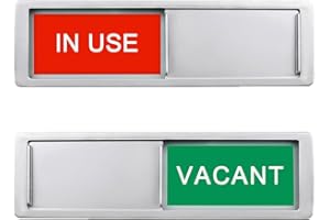 DRILBUR Vacant Occupied Privacy Sign, Vacant In Use Door Sign for Home Office Restroom Conference Hotels Hospital, Slider Door Indicator Tells Whether Room Vacant or In Use, 7'' x 2''