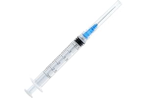 ZVF 3ml/cc 23Ga 25mm(0.6mmx1 Inch) Plastic Disposable Lab Utensils,Individually Packaged 20 Pack