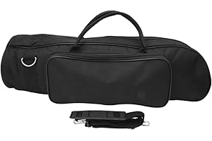 LADIESHOW Custodia Per Tromba, Borsa Per Tromba, Borsa Imbottita Per Tromba Elegante E Semplice Design Con Doppia Cerniera Per Strumento Musicale In Tessuto Oxford Nero Per Proteggere La Tua Tromba