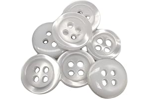 BOTIBOTON SL 50 bottoni in madreperla - 5 misure e 11 colori a scelta - Prodotti e spediti dalla Spagna (Bianco - 12 mm)
