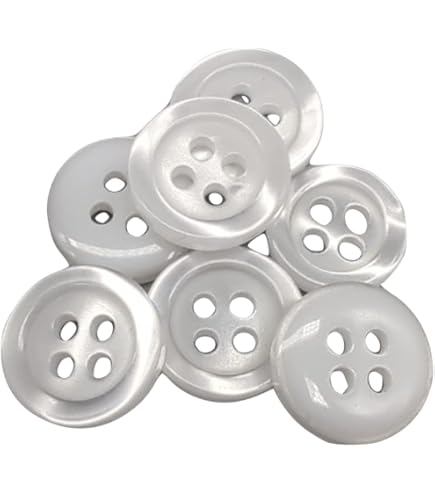 50 Bottoni Camicia 12mm Bianco - Poliestere 4 Fori, Per Cucito E Rimesse - Foto 9