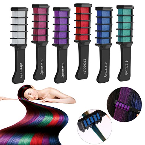 ETEREAUTY Haar Farben Kreide Kamm Haarfärbemittel Temporäre Haar Farben Creme 6 Stück - 2