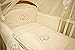 8 Piece Nursery Bedding Sets with Cot Bumper, Cot Canopy & Holder (To fit Cot Bed 140x70cm, "Sleepy Bear" - Cream Check)