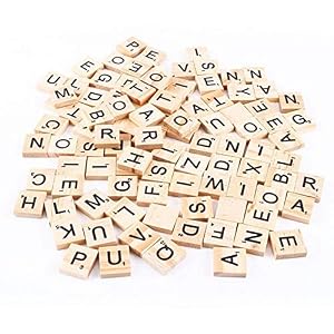 Omufipw – 100 piezas de letras de madera con letras de Scrabble para manualidades
