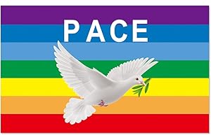 FCXVXCL KreEzi Bandiera Della Pace, Pace Bandiera, Bandiera Pace Grande, Bandiera Pace Esterno, Polyester, Ideale per Raduni, Eventi, Decorazione per Interni ed Esterni 90X150cm