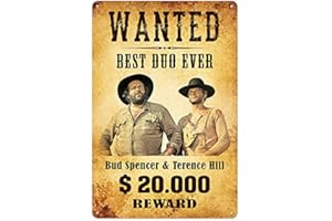 BLECHWAREN FABRIK BRAUNSCHWEIG GMBH Blechwarenfabrik Braunschweig Bud Spencer et Terence Hill Wanted Best Duo Ever Plaque décorative 3D en tôle Multicolore 20 cm x 30 cm 300/T012