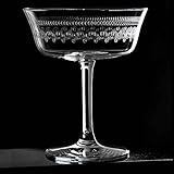 Vintage inspiriert Design Urban Bar Fizzio 1910 Cocktailglas 26cl - 6 Stück - Kristallglas Coupette/Sektschale mit Geätztem Muster