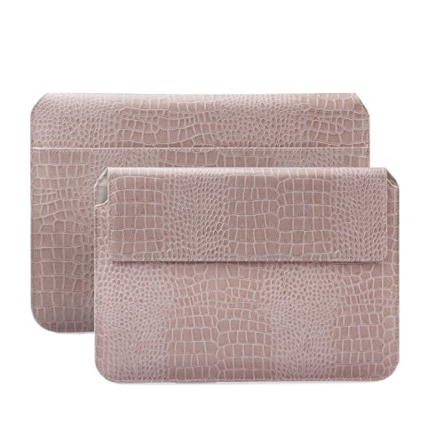 MacBook Pro 15“ Tasche | passend für 14.0 bis 15.6 Zoll Laptops | Caiman Optik champagner | iCues Piquante Etui | weitere Leder-Imitat - und Farbvarianten verfügbar | universelle Schutz-Hülle mit Geschenk-Box