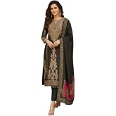 Amazon Brand - Tavasya Womens Ethnic Motifs Embroidered Kurta Pant Set With Designer Long Dupatta