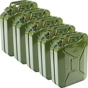 5x Oxid7 Benzinkanister aus Metall | 20 Liter Kraftstoffkanister | Benzin, Diesel &amp; Bio-Ethanol geeignet | 20L Treibstoff Kanister mit UN-Zulassung &amp; Bauart geprüft [Olivgrün]