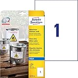pc office etiketten Reiß und wasserfeste, öl und schmutzabweisende, abwischbare, alterungsbeständige, seewasserfeste, UV und temperaturbeständige (-20° bis +80°C) Folienetiketten