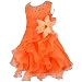 YIZYIF Baby Toddlers Girls Sleeveless Tutu Layered Flower Dress Birthday Party Baptism Dress Orange 3-6 Months