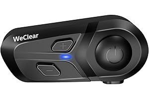 WeClear L1 - Auriculares Bluetooth para casco de moto, con asistente de voz, cancelación de ruido, auriculares Bluetooth, altavoz HiFi de 40 mm, IP67 resistente al agua