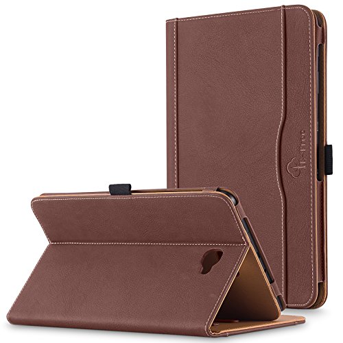 Galaxy Tab A 10.1 Hülle, E-Tree Smart Hülle Schutzhülle Tasche Folio PU-lederne Cover für Samsung Galaxy Tab A 10.1" (SM-T580 / T585) Tablet - Braun