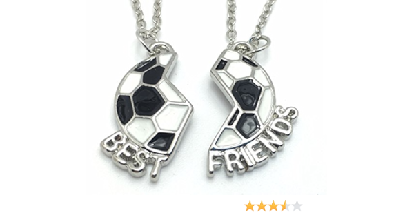 Charmtastic Lot De 2 Colliers Avec Pendentifs Complementaires Symbole D Amitie Motif Football Avec Inscription En Anglais Best Friends Amazon Fr Bijoux