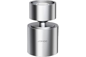 JOMOO Splash Filter Faucet Aerator, 360-Degree Rotate Conservation Faucet with 5 Adapters and Gasket, Faucet Sprayer Replacement Part for Kitchen and Bathroom
