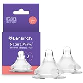 Lansinoh NaturalWave&reg; 2'li Biberon Emziği, Hızlı Akışlı, 6 Ay+, Şeffaf