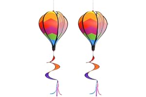 ARMYJY Décorez votre jardin avec une roue à vent en montgolfière, décoration extérieure rotative