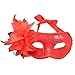 Veroda Feather Venetian Hollow Masquerade Ball Carnival Eye Mask Color Red