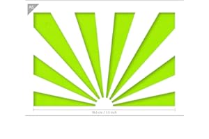 QBIX Sunrise Stencil - Sun Stencil - Rising Sun - A5 Size - Reusable DIY Stencil for Painting, Baking, Crafts, Wall, Furniture