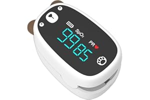 BEBAPOW Paediatric Oximeter, Fingertip Pulse Oximeter for Kids & Children, Blood Oxygen Saturation, Pulse Rate, Heart Rate Monitoring (White)