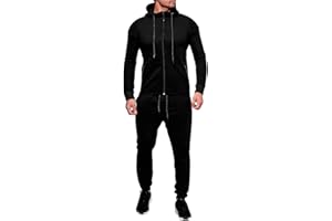 amropi Tute da Ginnastica Uomo Maniche Lunghe Felpa con Cappuccio e Jogging Pantaloni Sportiva Set