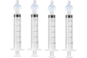 Blendura 4 PCS Siringa per Lavaggi Nasali Bambini 10 ml, Baby Doccia Nasale Sicuro e Confortevole, Irrigazione Nasale Riutilizzabile Portatile Aspiratore Nasale