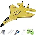 Colcolo RC Plane Control 2CH 2.4G Control Ready, Foam RC for Beginner, Easy for Adults, Yellow