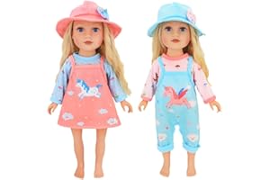 Neuytiky 2-częściowy zestaw ubrań dla lalek o średnicy 36 cm, ubrania dla dziewczynek od 3 lat, akcesoria do odgrywania ról dla dzieci (lalka nie wchodzi w zakres dostawy)