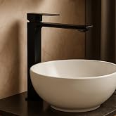 Fleko Kare Model &Ccedil;anak Lavabo Bataryası, Modern Tasarım (Siyah)