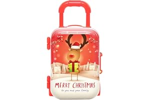 URFEDA Mini Valises De NoëL, Jouet Valise Enfants Valise Valise Mini BoîTe à Bagages Pour PièCes Monnaie, Porte-Monnaie, ,éCouteurs,CléS,Bijoux,Bonbons, Porte-Monnaie BoîTes à Bonbons Cadeau NoëL Style C