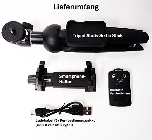 Yunteng Mini-Tripod, Kombination aus Bluetooth-Kamerastativ und Selfie-Stick, unter 200g leicht, nur 20 cm LÃ¤nge, extrem kompakt, mit Bluetooth-Fernbedienung, fÃ¼r Profi-Kameras und Smartphones