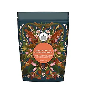 Monsoon Harvest Grain Free & Vegan Granola - 250 gm, Dark Chocolate & Roasted Almonds, Gluten-Free & Nutritious Breakfast Cereal with No White Sugar
