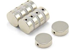 Magnet Expert 15 mm de diamètre x 5 mm d'épaisseur N42 Néodyme Aimant w/trou de 2 mm de diamètre à travers - Poignée de 4.1 kg (Paquet de 4)