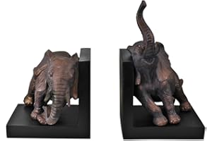 SIFCON Carousel Home and Gifts 31cm African Elephant Decorative Resin Bookends
