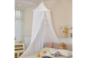 Dix-Rainbow Large White Children Bed Canopy Round Dome Girls Mosquito Net Kids Princess Play Tents Nursery Room Decoration for Baby