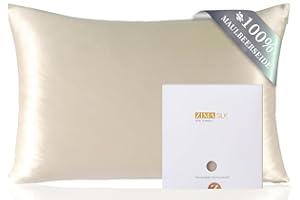 ZIMASILK Kissenbezug aus 100% Seide für Haare und Haut. Doppelseitige 19 Momme Reine Maulbeerseide Kissenhülle mit Reißverschluss, 1 Stück.(40x80 cm, Beige)