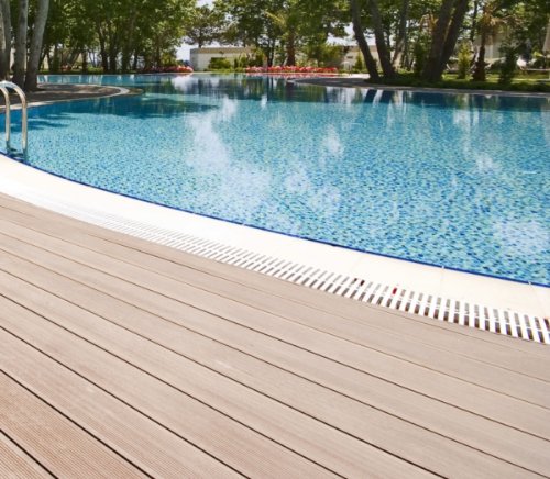 WPC Terrassendielen + Zubehör WPC Poolumrandung Balkon Terrassen Holz - 3