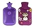 Soft Washable Rectangular Hot Water Bottle With Cover 2 L -Purple Owl