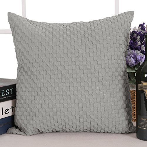Deconovo Kissenbezüge Auto Kissenhüllen Wohnzimmer Zierkissenhülle 40×40 cm Grau 4er set - 2
