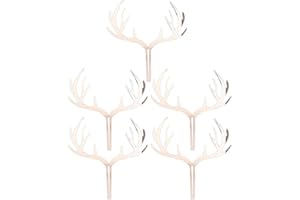 ABOOFAN Gâteau De Bois Dandouiller Gâteau De 5Pcs Bois de No?l Gateau Topper Acrylique Cerf Bois Cupcake Toppers Dessert de Fruits Festival No?l Gateau Décoration () Topper Gâteau De Gâteau De Cerf