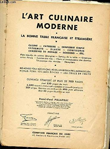 Télécharger l' Art Culinaire Moderne - La Bonne Table Française et Étrangère - 50 Menus Pour Réceptions, Fê Livre eBook France