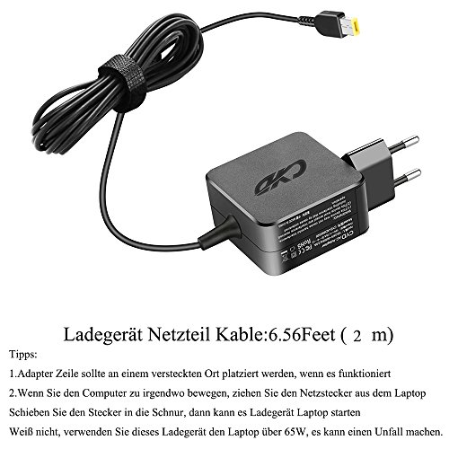 CYD 65W 20V 3.25A PowerFast Notebook Netzteil für Lenovo IdeaPad Yoga 13 Y520 PA-1650-72FN V1Q9 Ideapad G50-70 G50-80 G70-70 Z40-70 Z50-70 Z50-75 Z70-80, Lenovo IdeaPad Yoga 700 Pro 13″ 11″, 11S, 13″ 11e, 12″, 14″, 15″, 260, 460, S1, S1-120, G710, S1-S240,Lenovo Yoga 11e Chromebook Lenovo Legion Y520 Yoga 300 11″, Yoga 500 14″ 15″ : 500-14ACL, 500-14IBD, 500-14ISK, 500-15ACL, 500-15IBD, 500-15IHW, 500-15ISK Laptop Adapter,ADL65WDA 900 900-13ISK14 700-14ISK Yoga 3-14 1470, 8.2 Feet Netzteil Kabel - 7