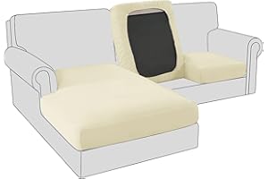 BXFUL Sofa Seat Cushion Covers, Stretch Velvet Sofa Cushion Slipcovers, Couch Cushion Covers Replacement for Individual Cushion with Elastic Fabric (1-Seater,Beige)